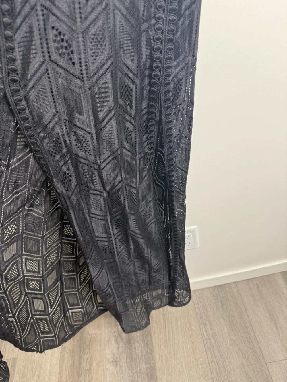 Guess Black Lace Halter Maxi Dress size medium slits - Picture 3 of 10